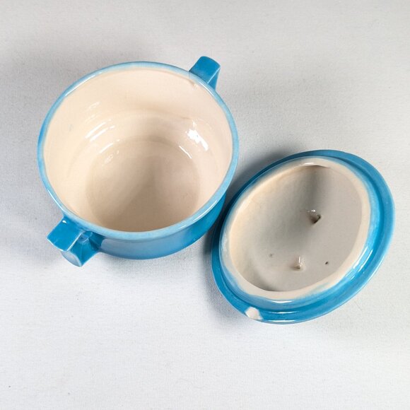 *NOT PERFECT* Turquoise Blue coffee set for 4, hand made ceramic coffee service - Picture 8 of 16